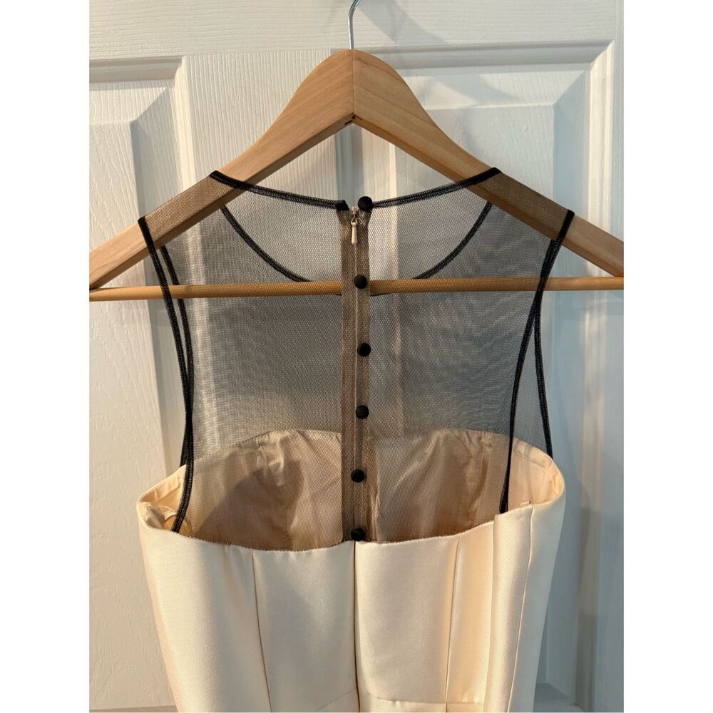 Mac Duggal Black & White Color Block Net Top Back… - image 6